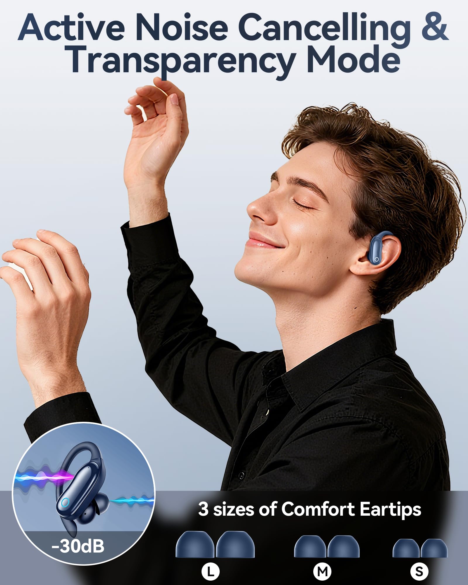 GNMN Active Noise Cancelling Ear Buds Wireless Earbuds