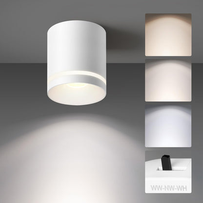 5.9“ Ceiling Light Fixtures, 20W 1800LM 3CCT 2700K-6000K Dimmable Flush Mount Ceiling Light for Hallway Kitchen Entryway, Black Cylinder Ceiling Lighting for Living Room 1-Pack