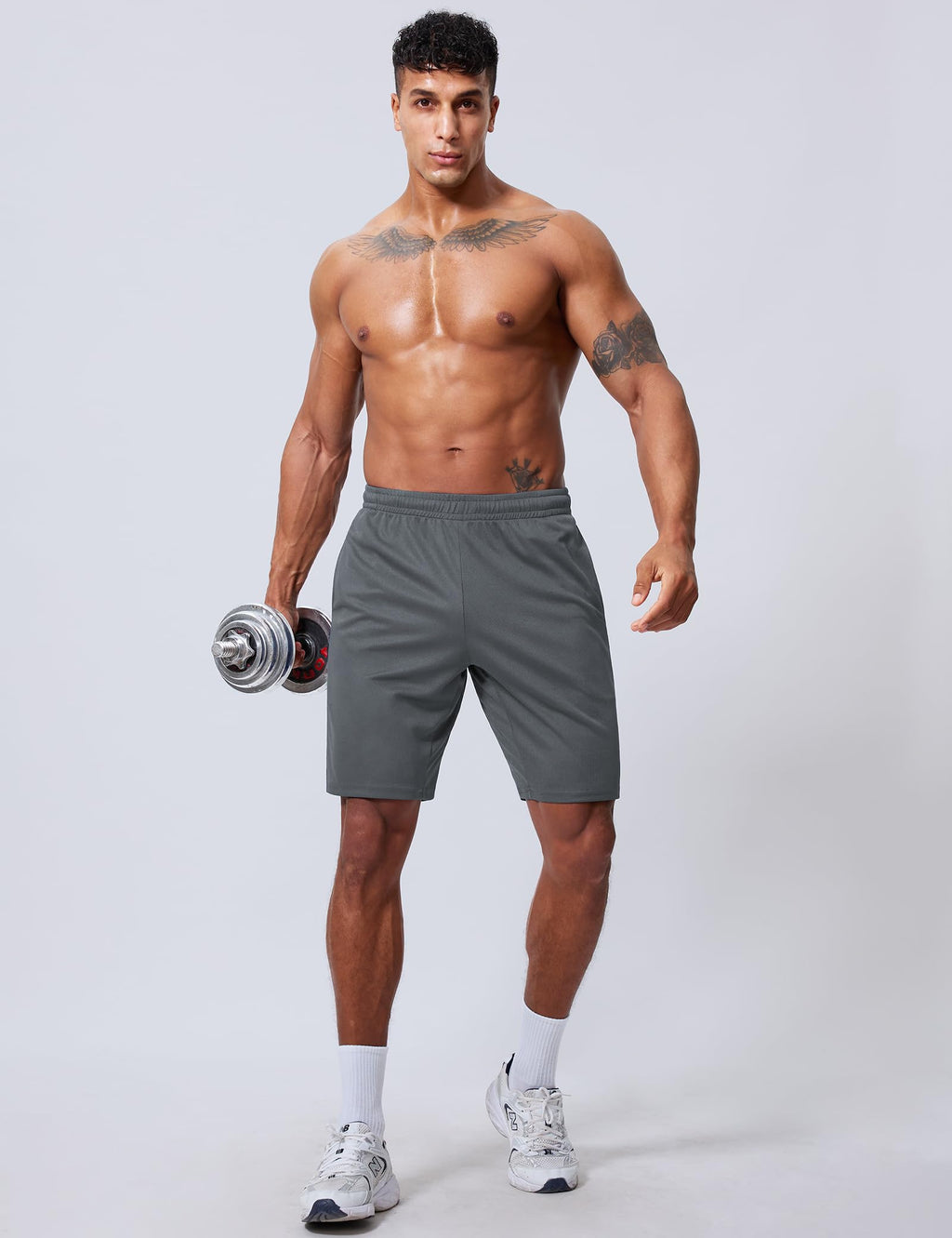 Qizue Men’s 9" Inseam Athletic Mesh Shorts