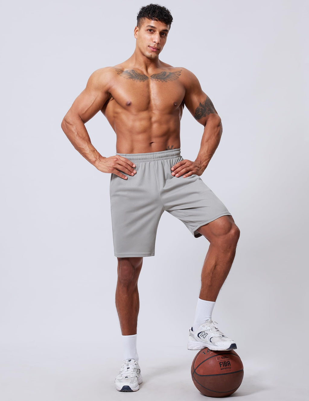 Qizue Men’s 9" Inseam Athletic Mesh Shorts