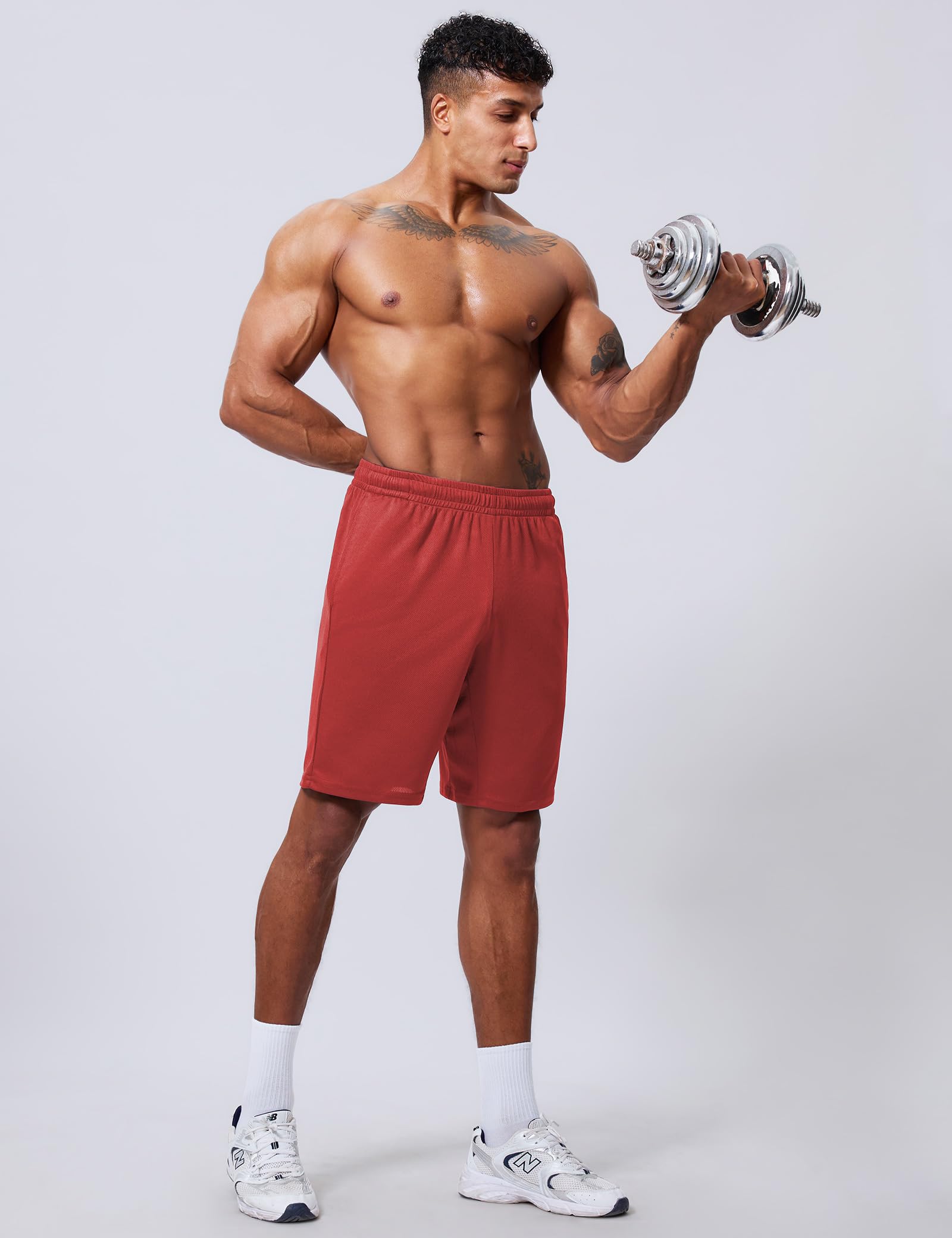 Qizue Men’s 9" Inseam Athletic Mesh Shorts