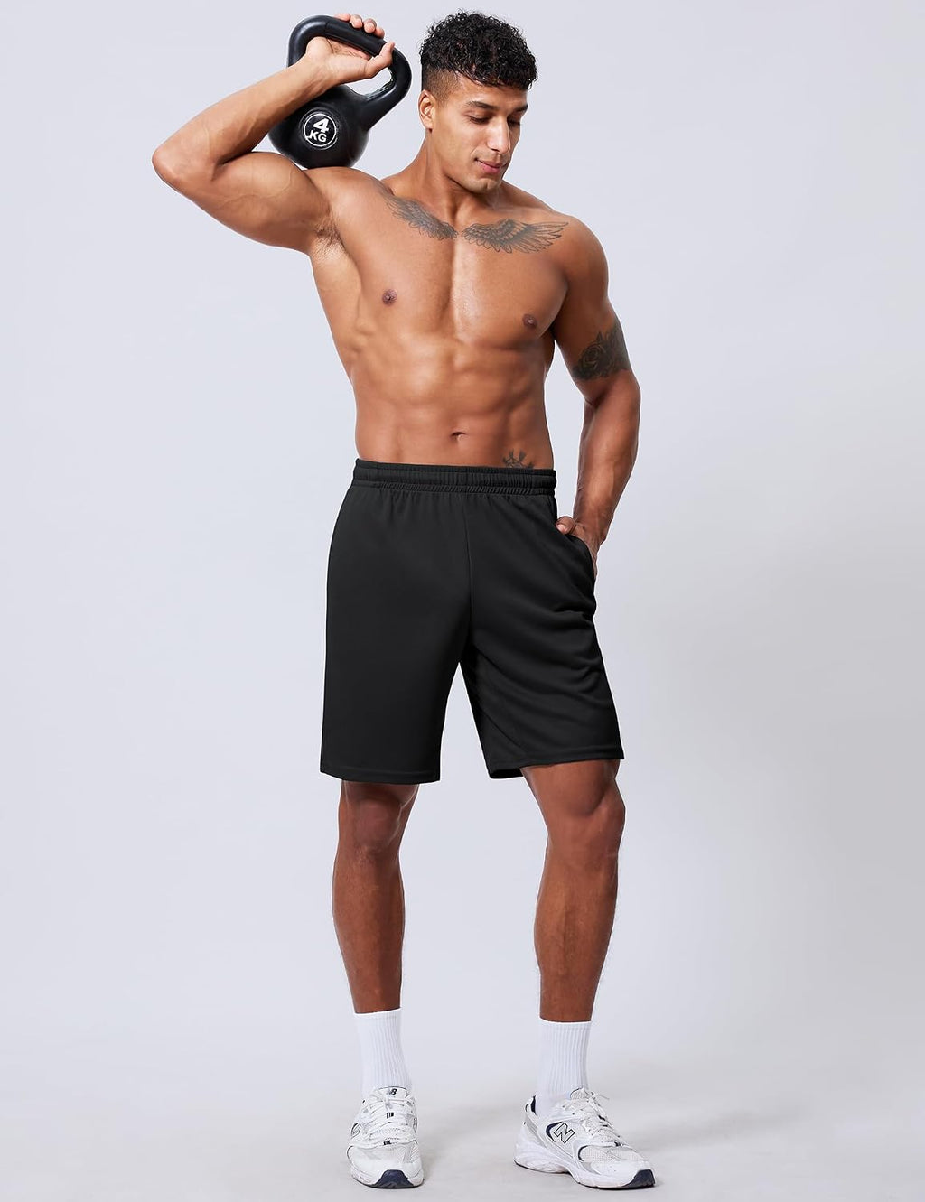 Qizue Men’s 9" Inseam Athletic Mesh Shorts