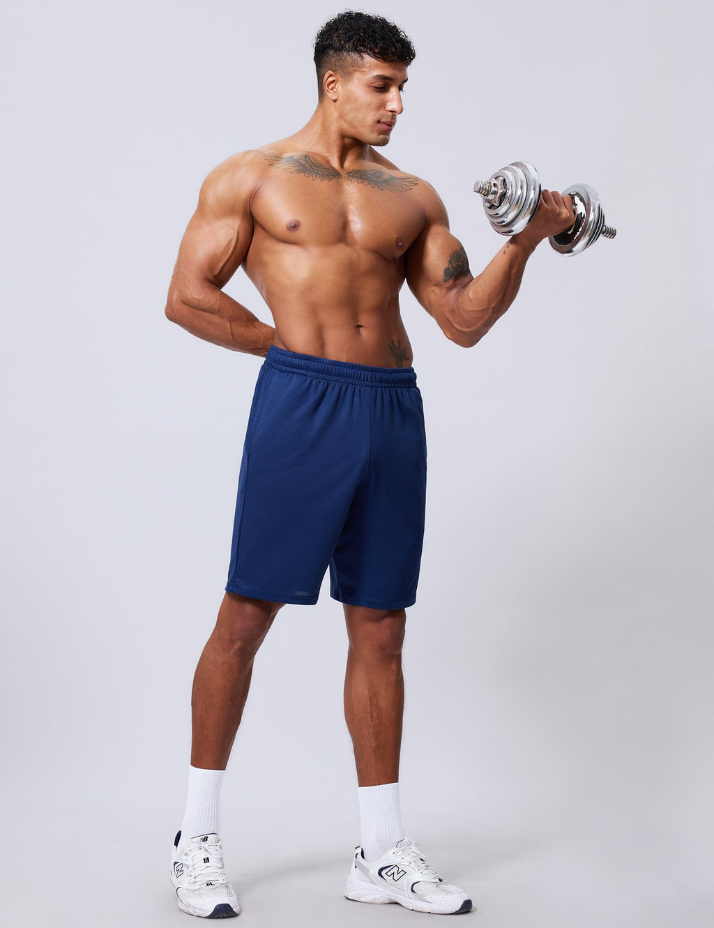 Qizue Men’s 9" Inseam Athletic Mesh Shorts