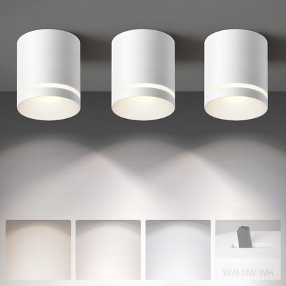 5.9“ Ceiling Light Fixtures, 20W 1800LM 3CCT 2700K-6000K Dimmable Flush Mount Ceiling Light for Hallway Kitchen Entryway, Black Cylinder Ceiling Lighting for Living Room 1-Pack