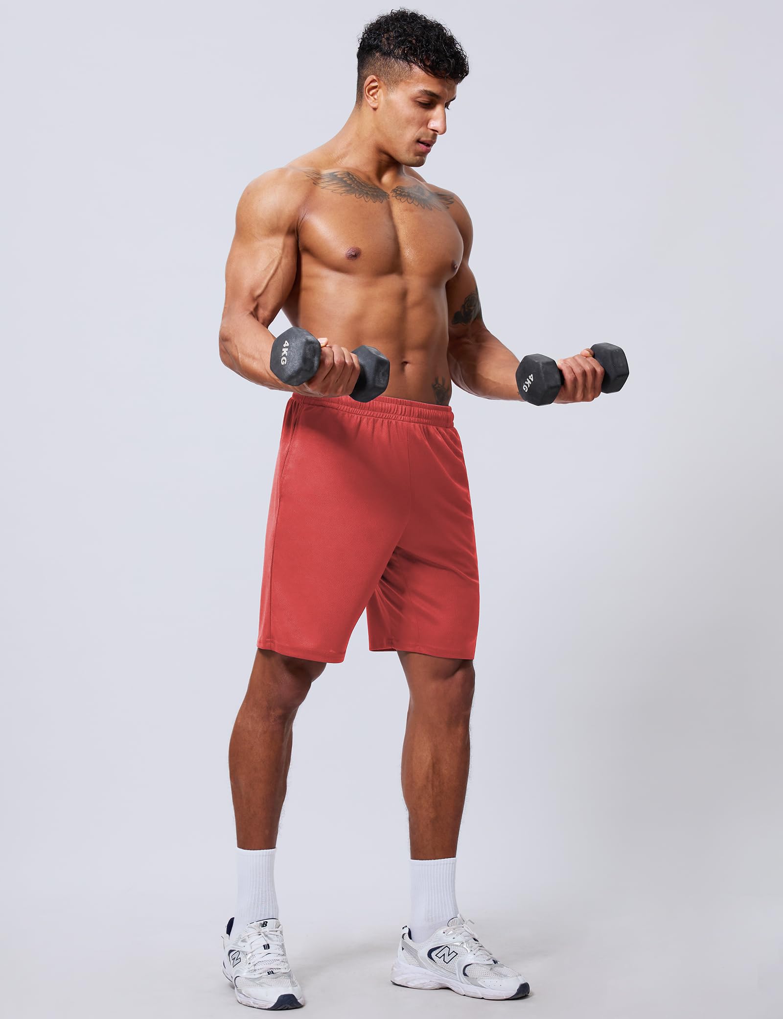Qizue Men’s 9" Inseam Athletic Mesh Shorts