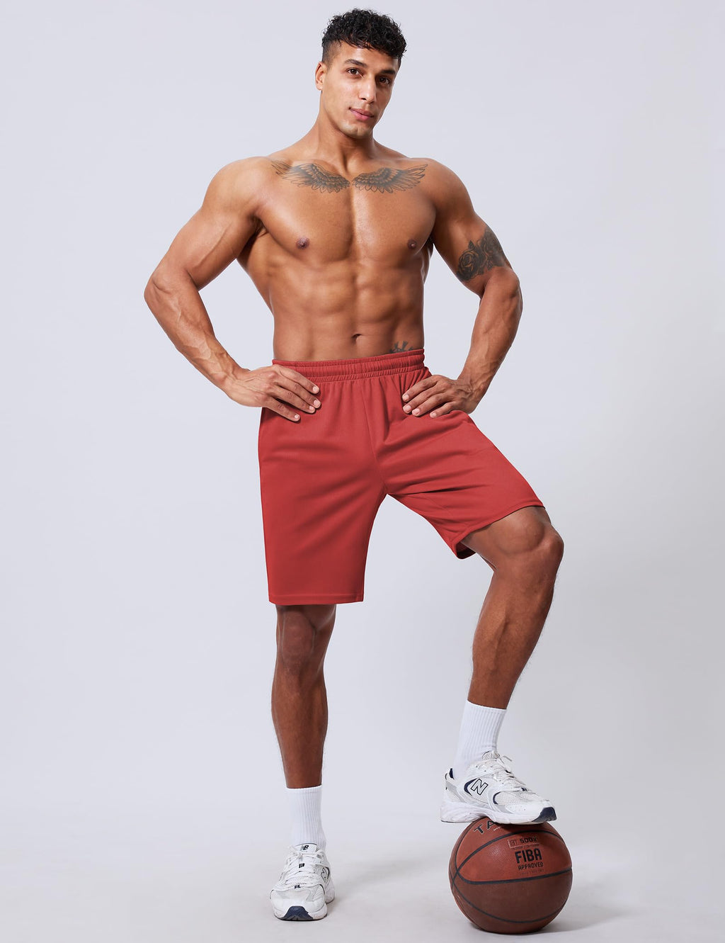 Qizue Men’s 9" Inseam Athletic Mesh Shorts