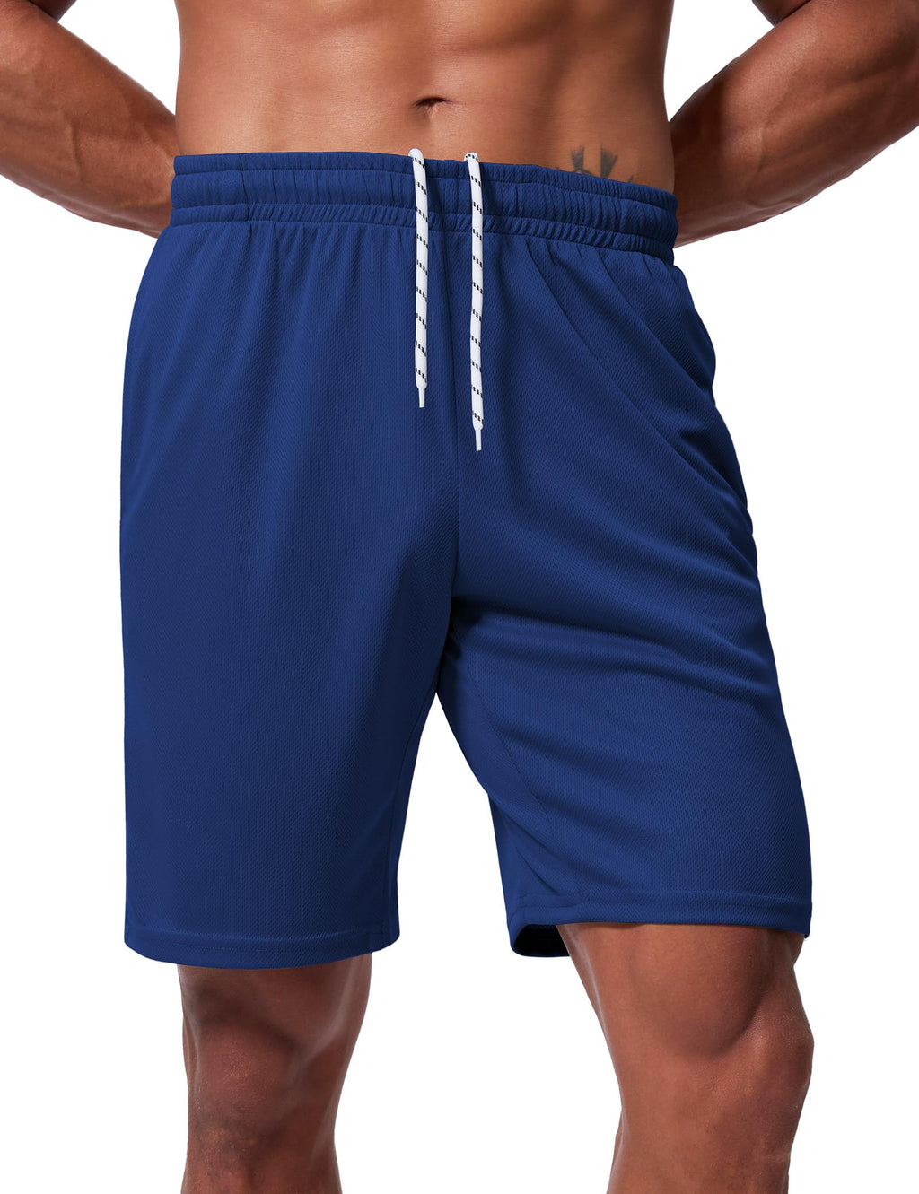 Qizue Men’s 9" Inseam Athletic Mesh Shorts