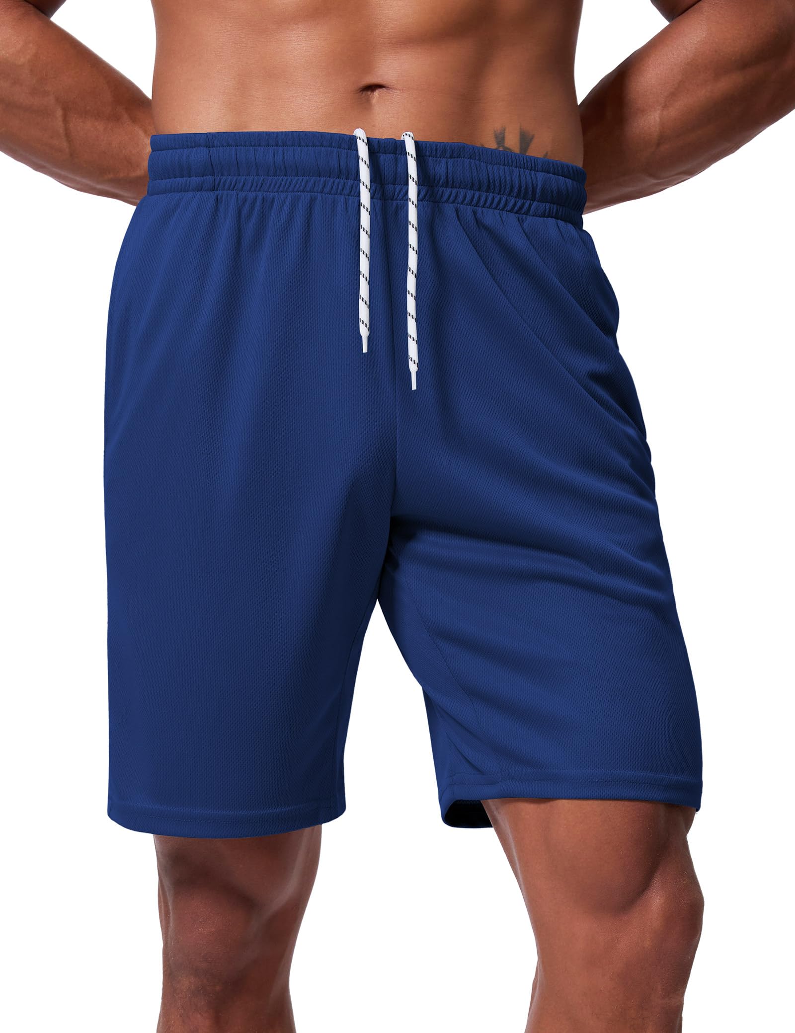 Qizue Men’s 9" Inseam Athletic Mesh Shorts
