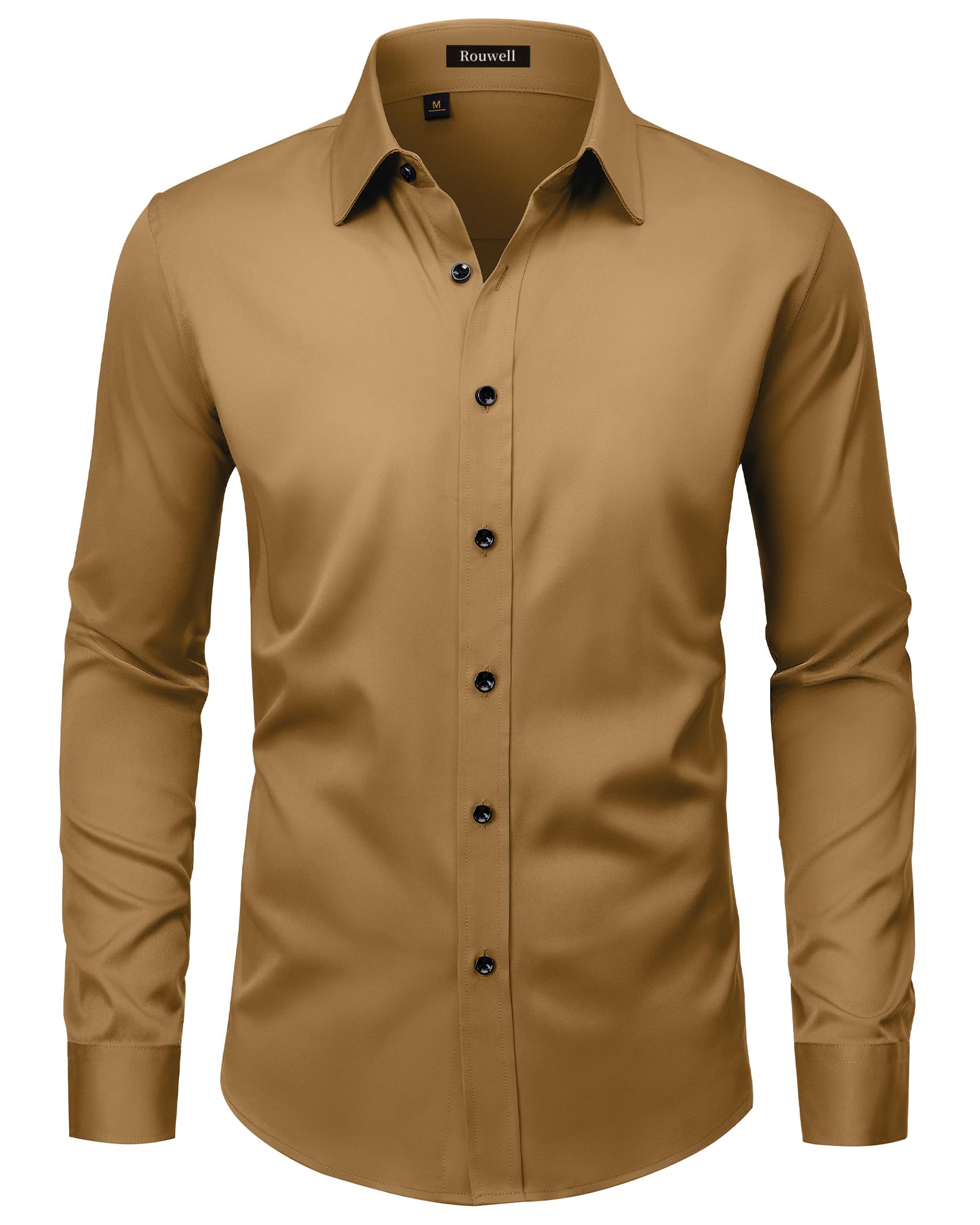 Qizue Men’s Regular Fit Long Sleeve Button Down Dress Shirt