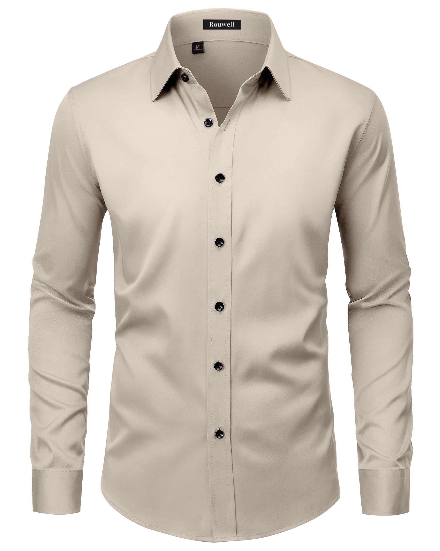 Qizue Men’s Regular Fit Long Sleeve Button Down Dress Shirt