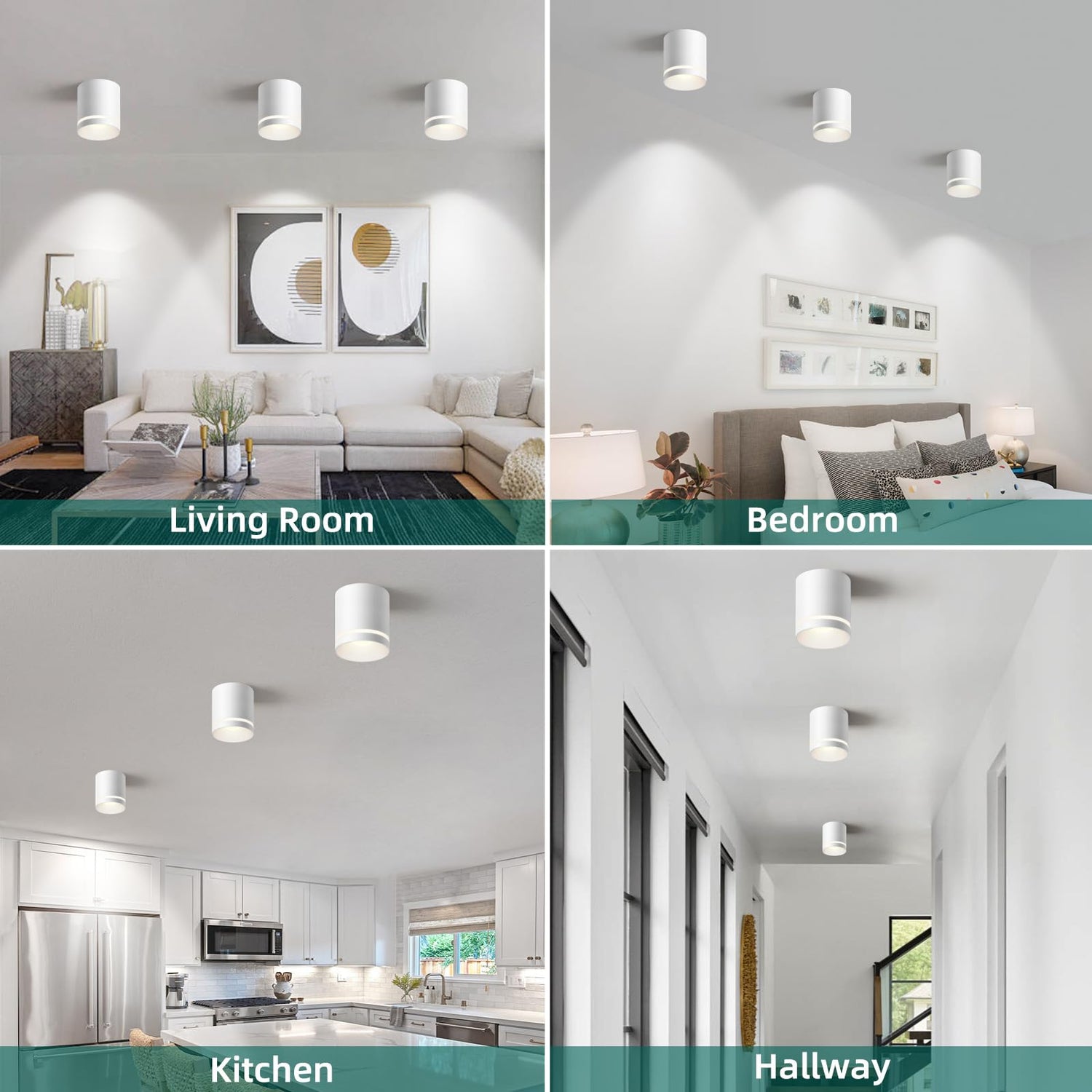5.9“ Ceiling Light Fixtures, 20W 1800LM 3CCT 2700K-6000K Dimmable Flush Mount Ceiling Light for Hallway Kitchen Entryway, Black Cylinder Ceiling Lighting for Living Room 1-Pack