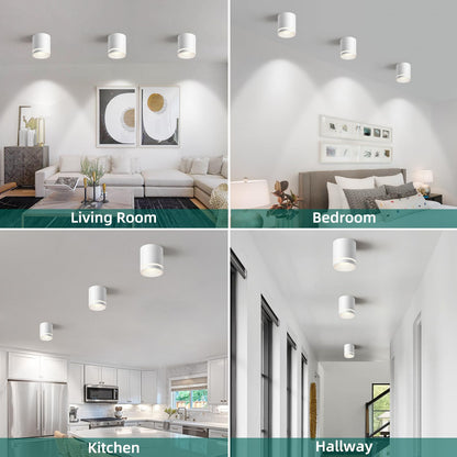 5.9“ Ceiling Light Fixtures, 20W 1800LM 3CCT 2700K-6000K Dimmable Flush Mount Ceiling Light for Hallway Kitchen Entryway, Black Cylinder Ceiling Lighting for Living Room 1-Pack