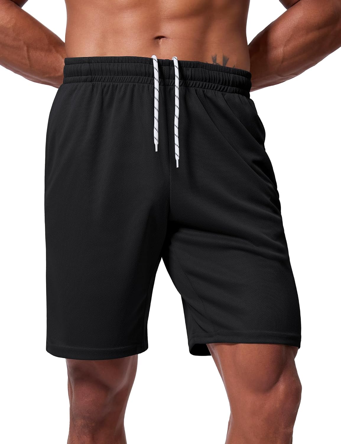 Qizue Men’s 9" Inseam Athletic Mesh Shorts