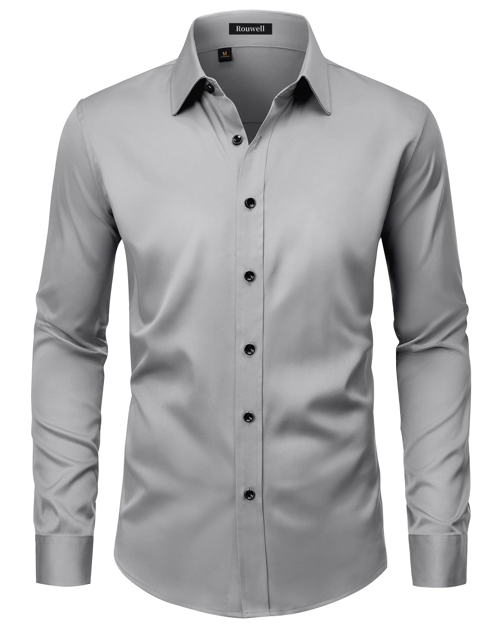 Qizue Men’s Regular Fit Long Sleeve Button Down Dress Shirt