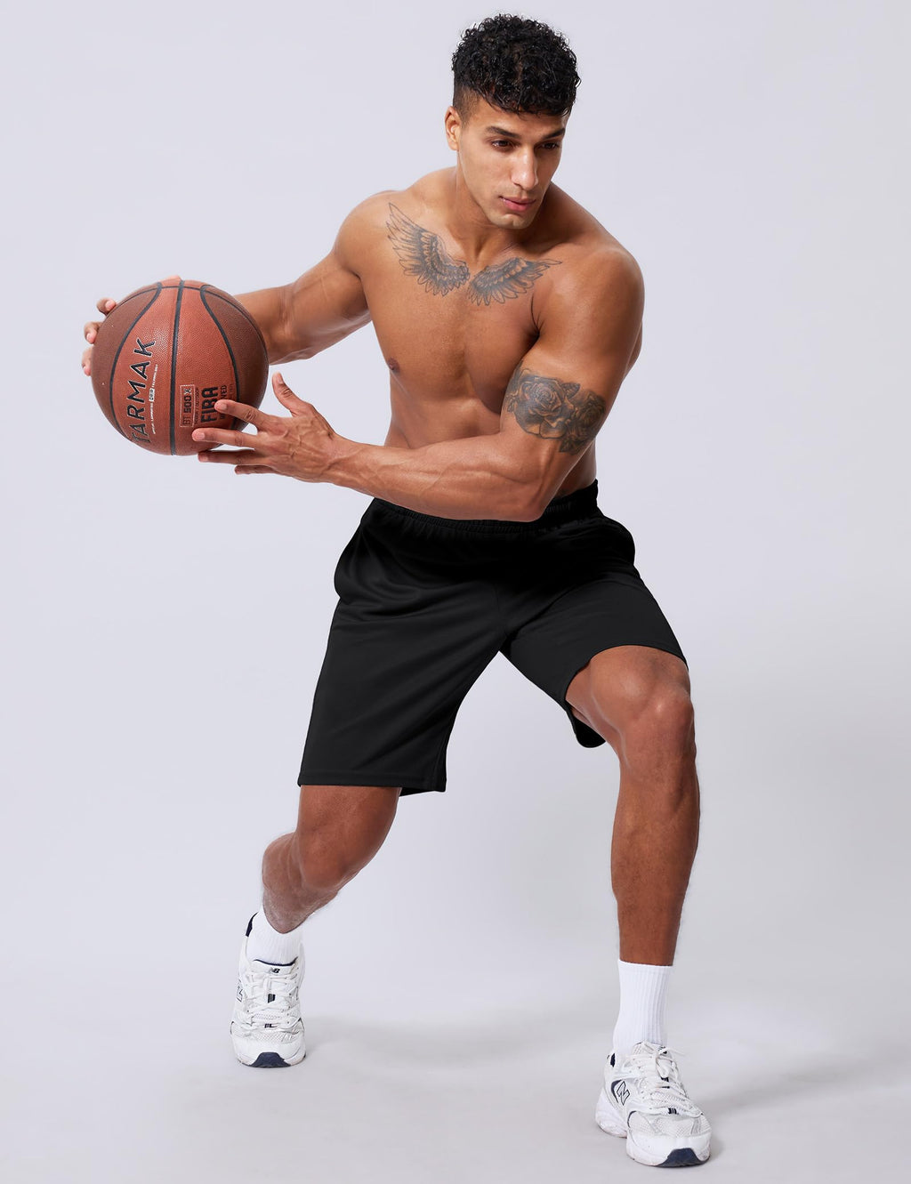 Qizue Men’s 9" Inseam Athletic Mesh Shorts