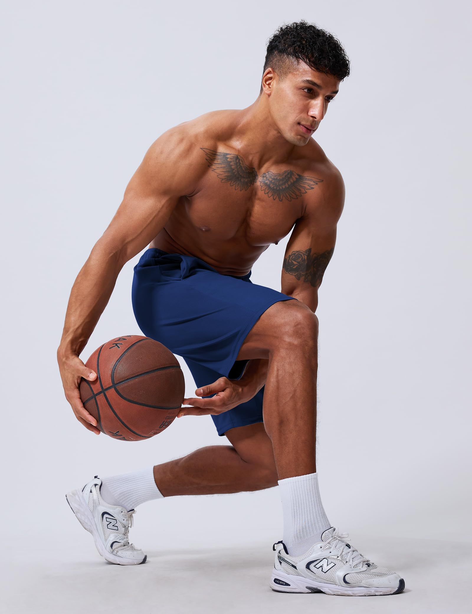 Qizue Men’s 9" Inseam Athletic Mesh Shorts