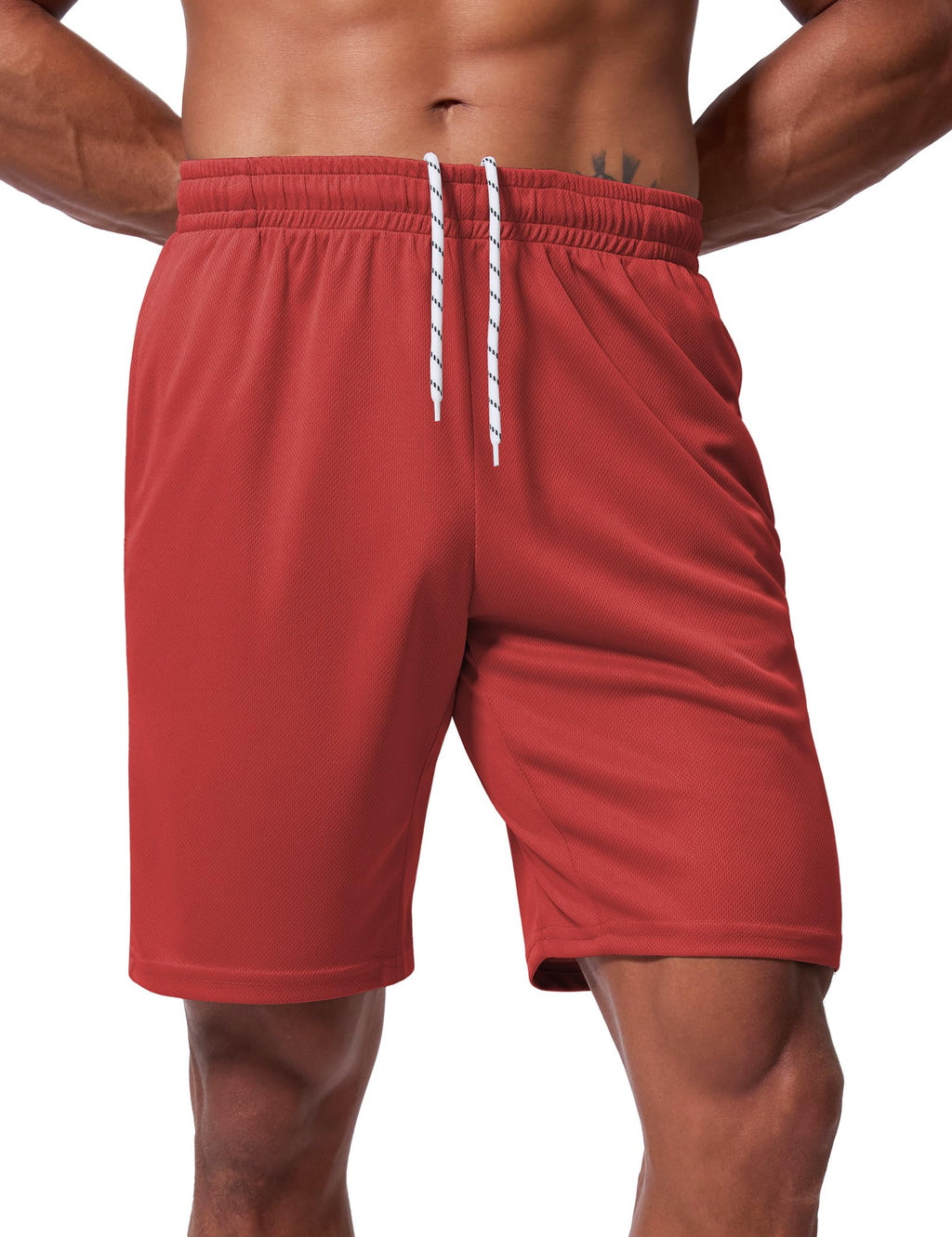 Qizue Men’s 9" Inseam Athletic Mesh Shorts