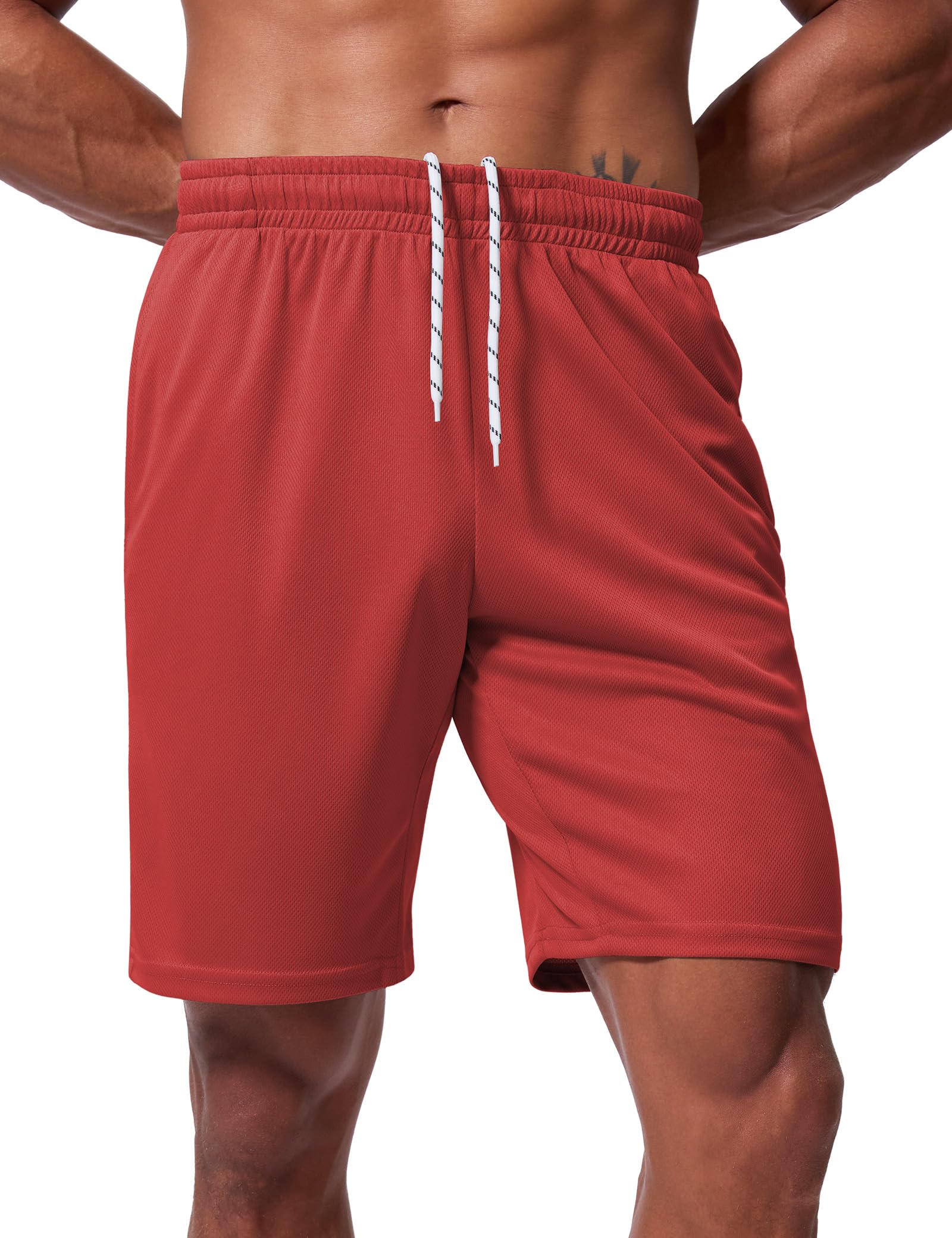 Qizue Men’s 9" Inseam Athletic Mesh Shorts