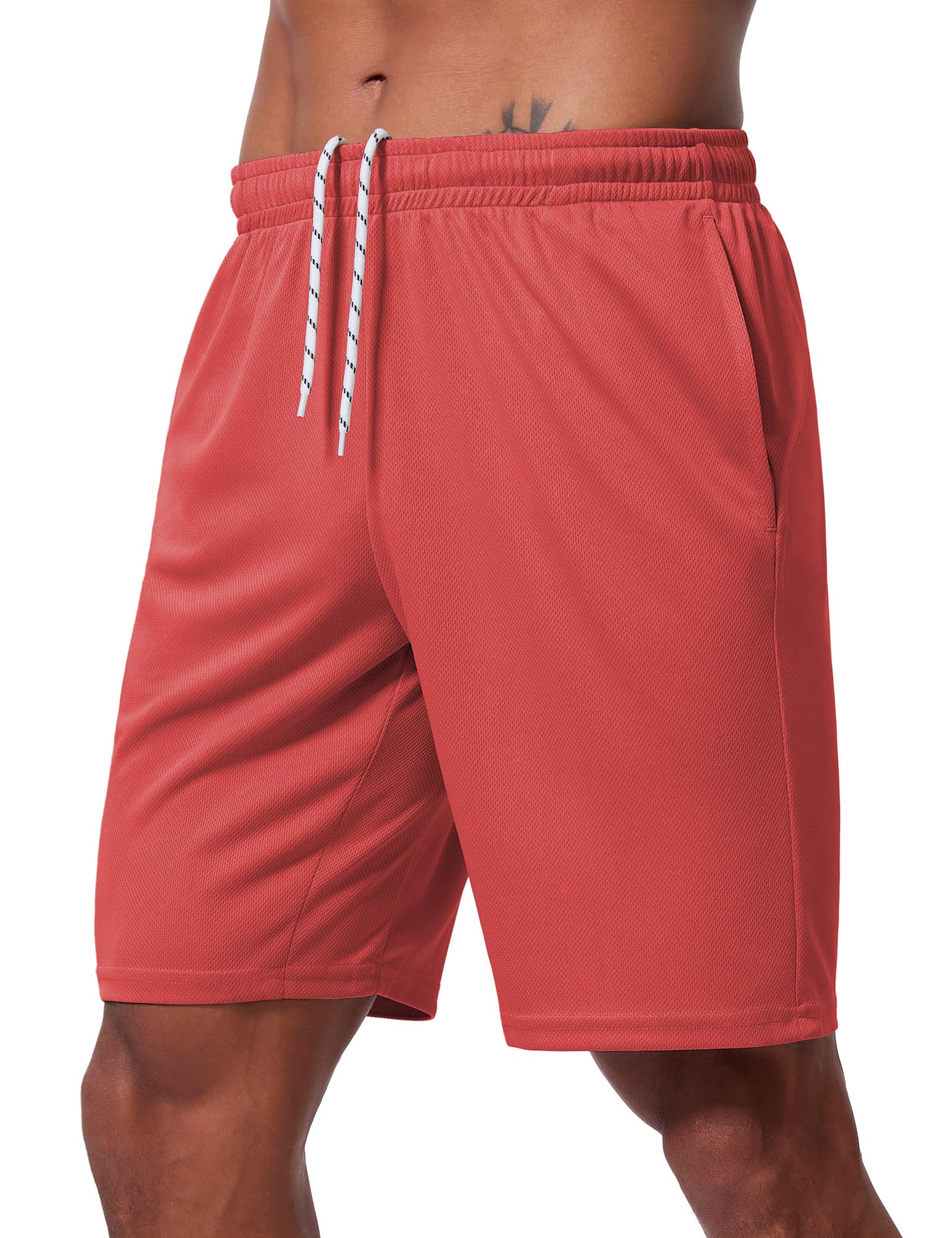 Qizue Men’s 9" Inseam Athletic Mesh Shorts