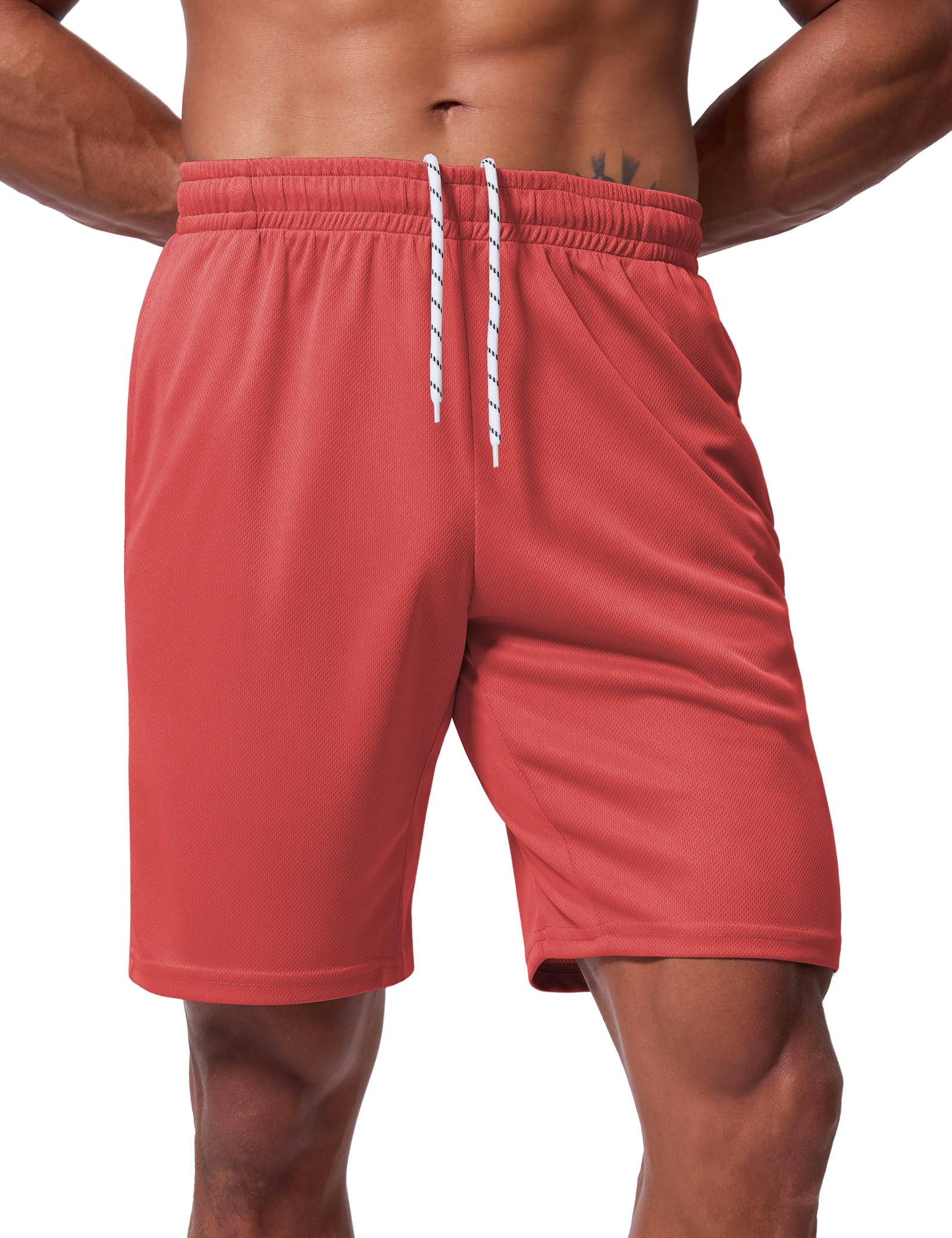 Qizue Men’s 9" Inseam Athletic Mesh Shorts