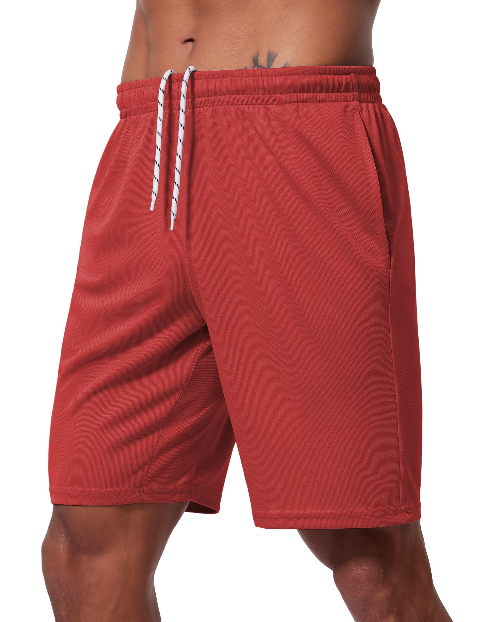 Qizue Men’s 9" Inseam Athletic Mesh Shorts
