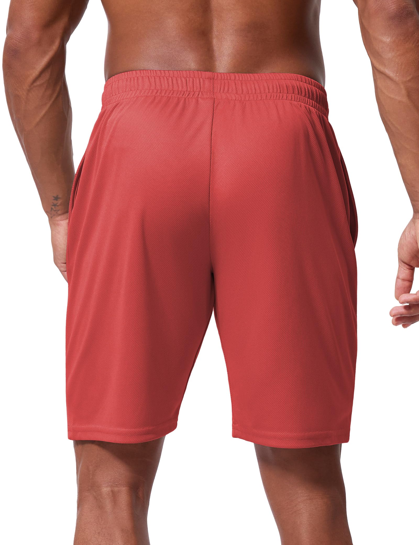 Qizue Men’s 9" Inseam Athletic Mesh Shorts