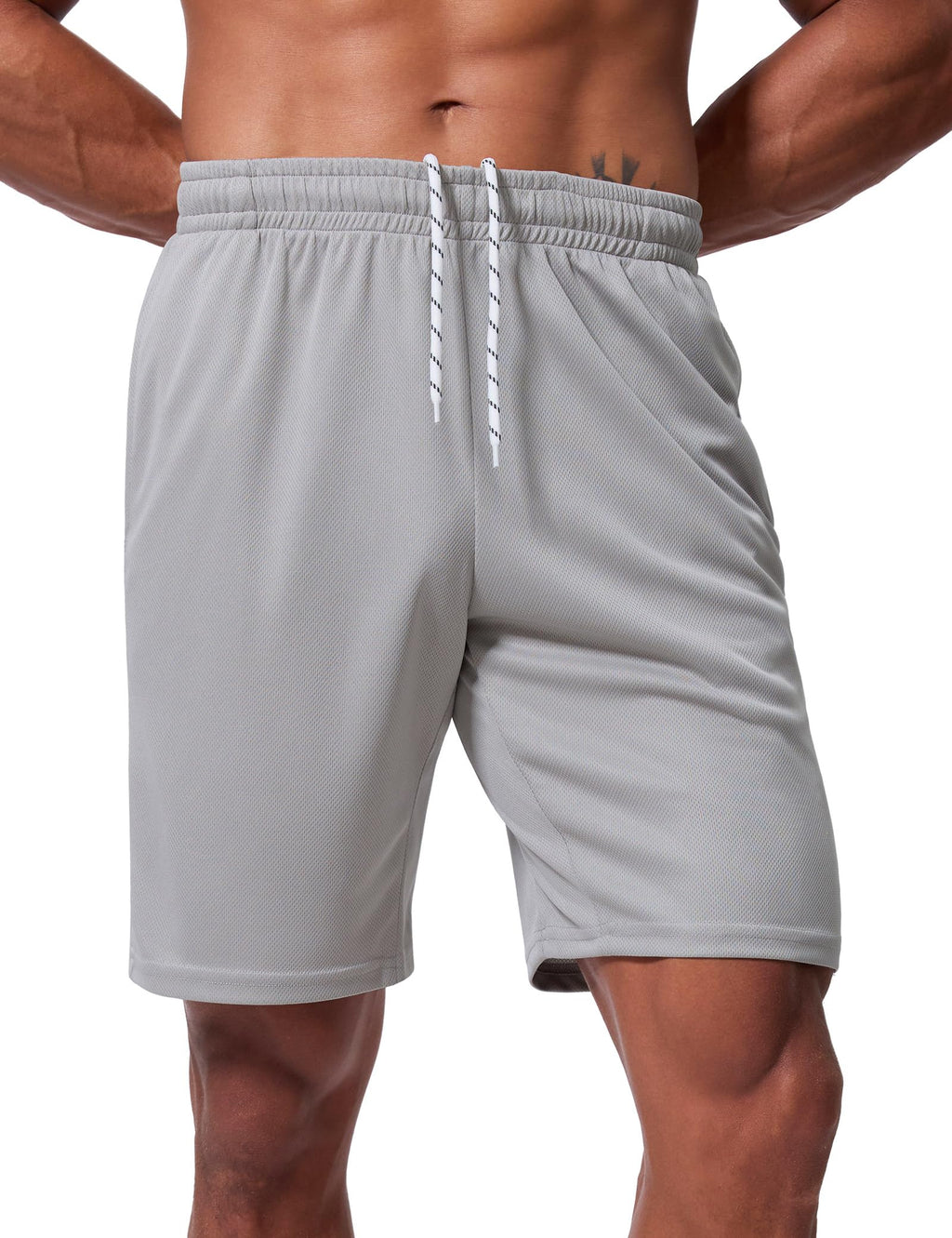 Qizue Men’s 9" Inseam Athletic Mesh Shorts
