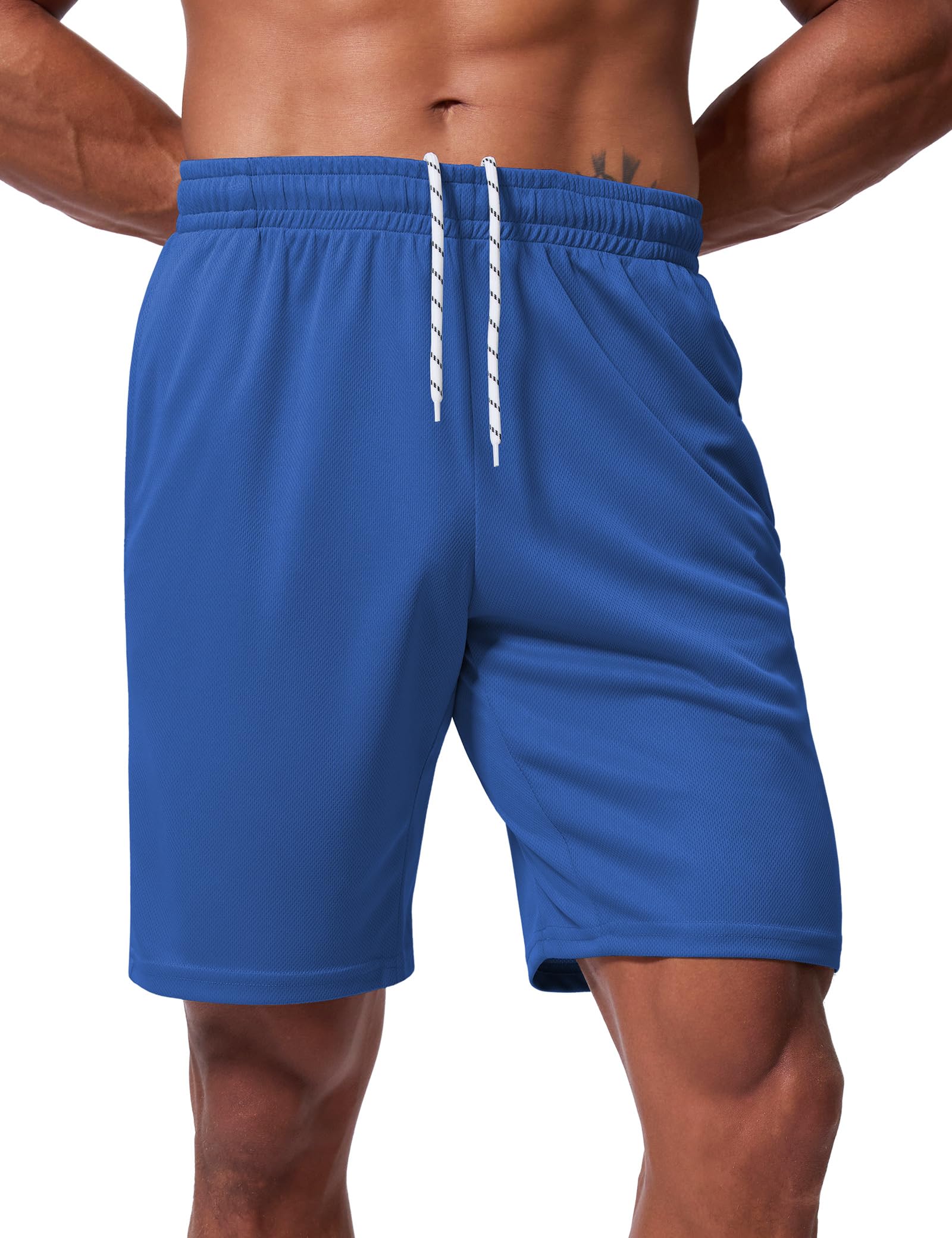 Qizue Men’s 9" Inseam Athletic Mesh Shorts